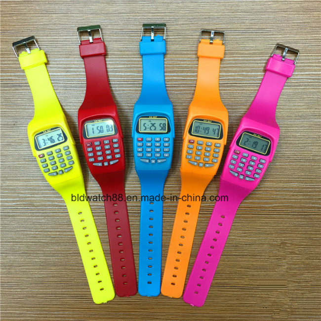 Promotional Kids Digital Watch Apple Shaped Calculator Watches for Children