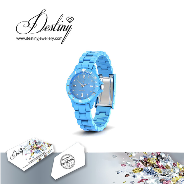 Destiny Jewellery Crystal From Swarovski Joy Leather Watch