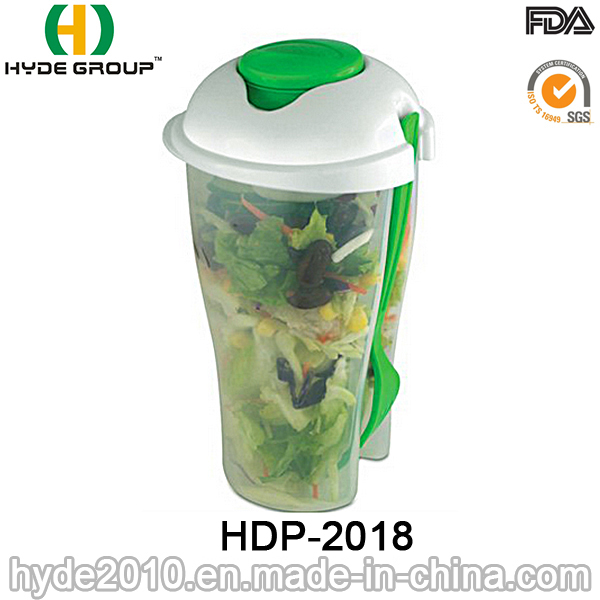 Ecological Popular Salad Container with Fork (HDP-2018)