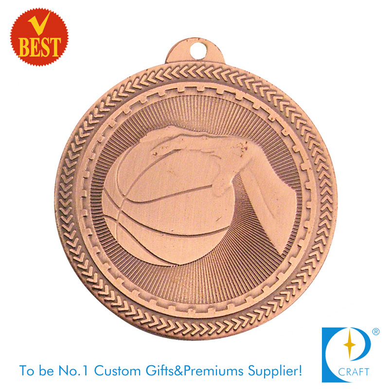 China Wholesale Custom Bronze Stamping Basketball Medal for Sport Meeting