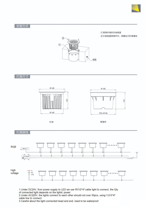 New Product LED Underground Lighting Waterproof LED Light for Landscape Garden