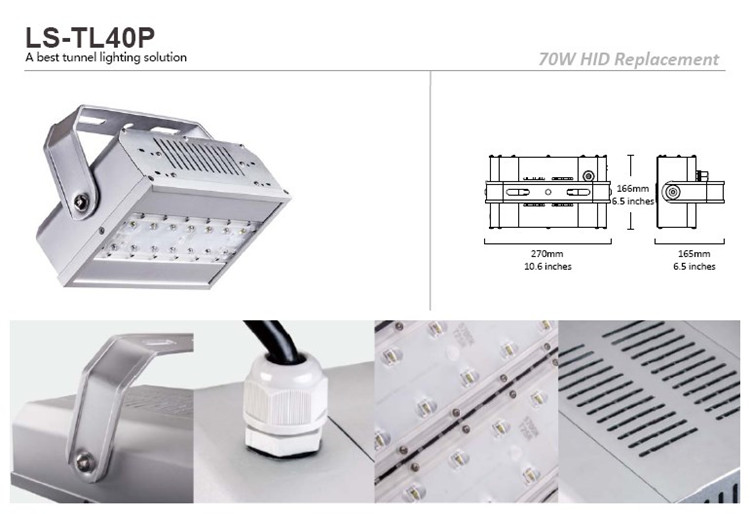 40W LED High Lumen Industrial Tunnel LED Lighting