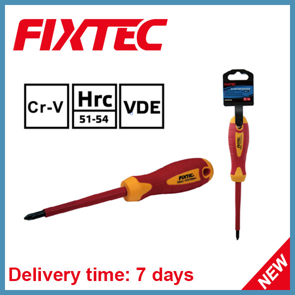 Fixtec Safety CRV 6mm 100mm Pozidriv Insulated Screwdriver