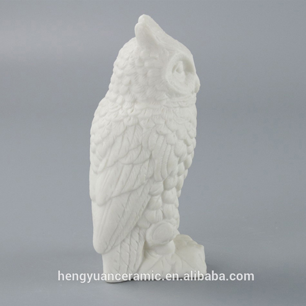 Home Decoration White Ceramic Owl Craft