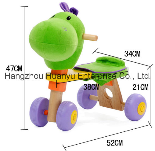 High Quality Wooden Baby Bicycle with Dinosaur Head