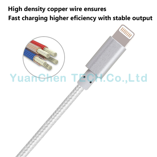 New Nylon 8pins USB Data Charging Cable for iPhone