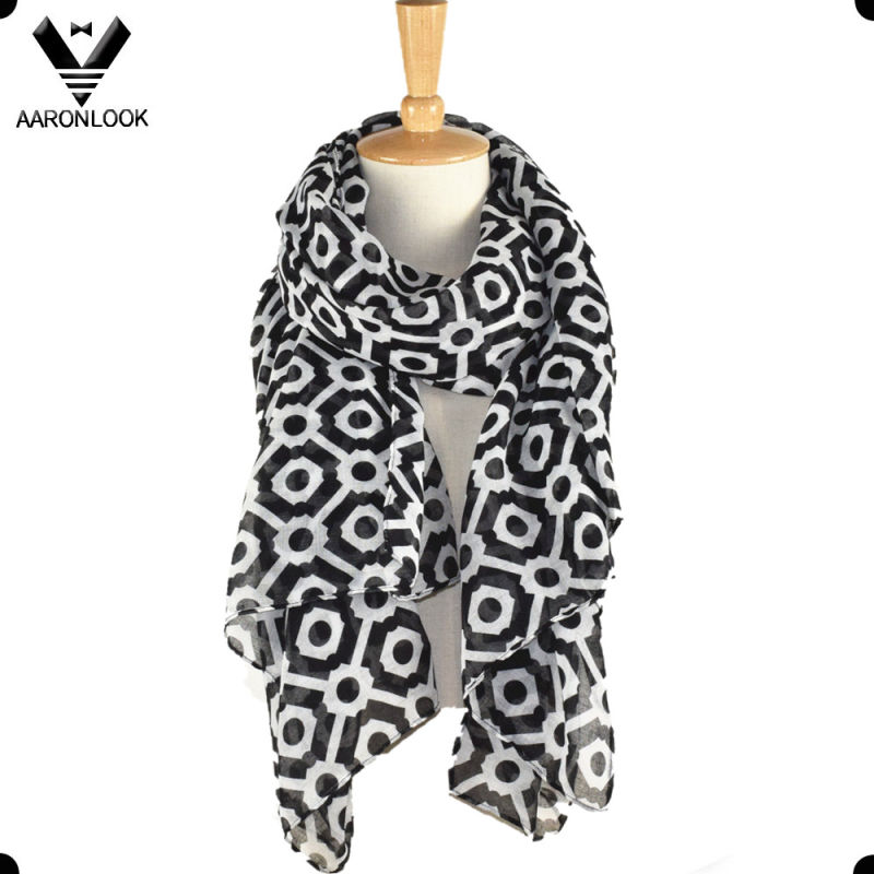 Fashionable Supply OEM Custom Printed Polyester Wide Scarf