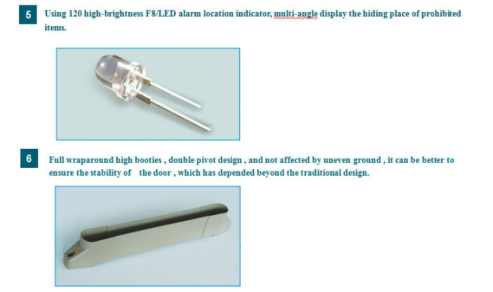 Anti- Shock 255 Level High Sensitivity Digital Metal Detector for Financial Institutions