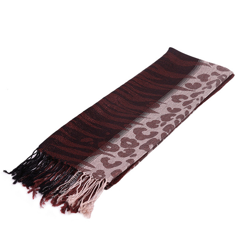 New Style Winter Viscose Scarf Khaki Long Jacquard Shawl Ladies Pashmina