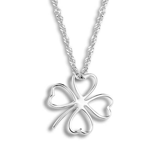 Four Leaf Clover Pendant 925 Silver Girl Luck Pendants