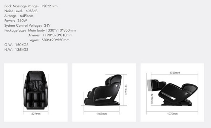 Wholesale Original High Grade 3D Zero Gravity Massage Chair Parts