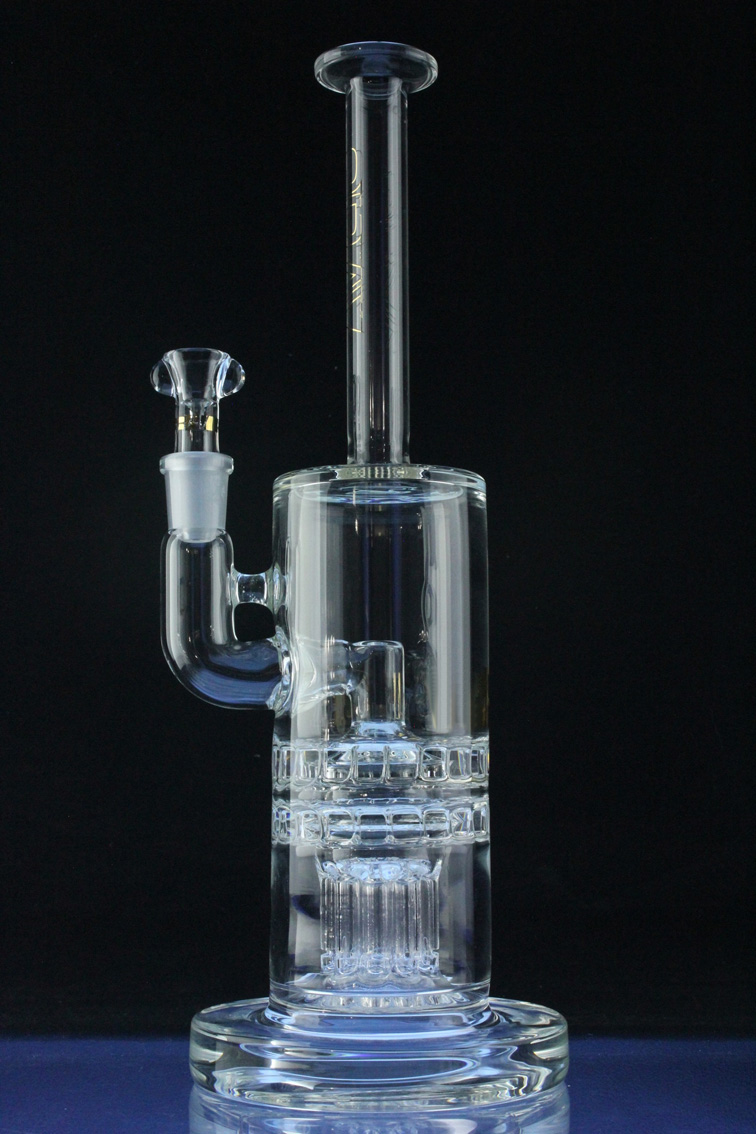 Tree to Dual Sprocket Hookah Glass Smoking Water Pipe (ES-GB-546)