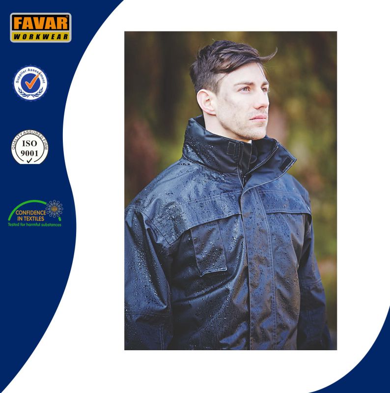 Polyester Oxford Black Waterproof Coverall Workwear