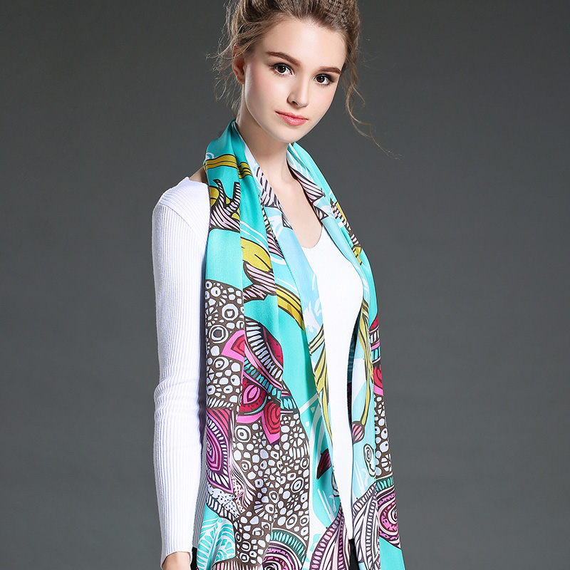 New Women True Silk Crepe Satin Long Scarf Shawl Factory