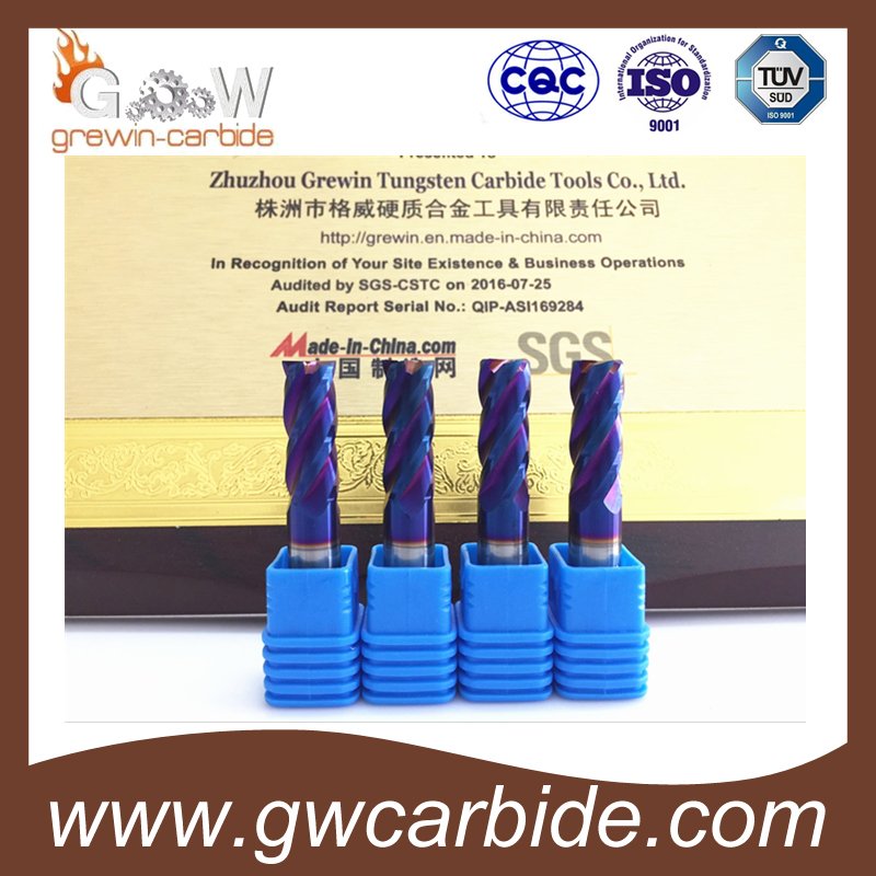 HRC65 4flutes Carbide End Mill for Cutting Steel