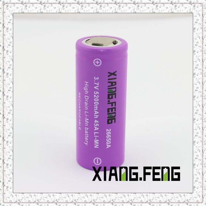 3.7V Xiangfeng 26650 5200mAh 45A Imr Rechargeable Lithium Battery Imr Battery