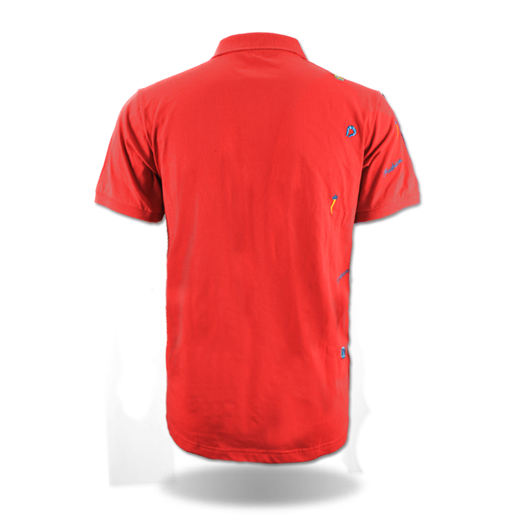 Cheap Custom Red Classic Fit 100% Cotton Polo T Shirt with Embroidery