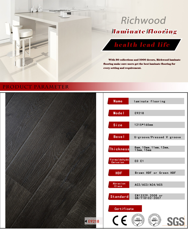 U Groove Deep Embossed-in-Register HDF Laminated Flooring