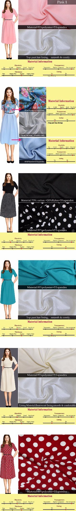 Women Elegant Vintage Polka DOT Summer Tunic Girded Models Wear to Work Office Party Dress