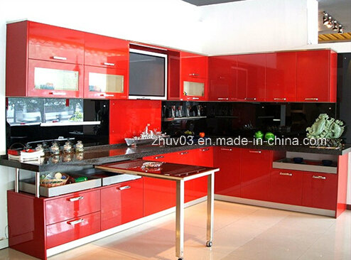 Glossy Customized Wood Acrylic Kitchen Cabinets for Hotel Furniture (Acrylic for cabinet doors)