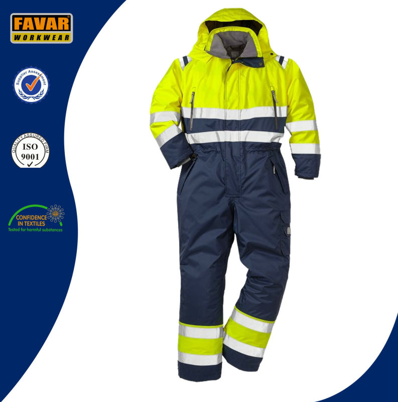 Cold Weather High Vis Protect Winter Insulated Coveralls for Men