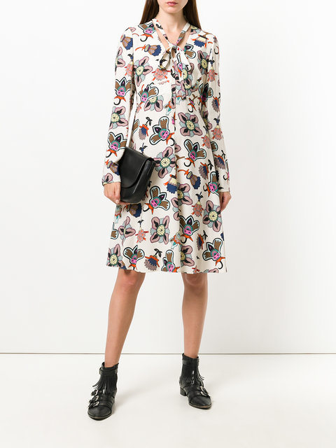 Fashion Long Sleeve Floral Print Dress