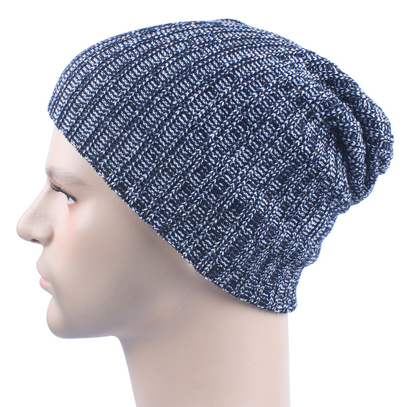Mens Soft Stretch Slouch Winter Knitted Double Layer Warm Cap Beanie Hat (HW424)