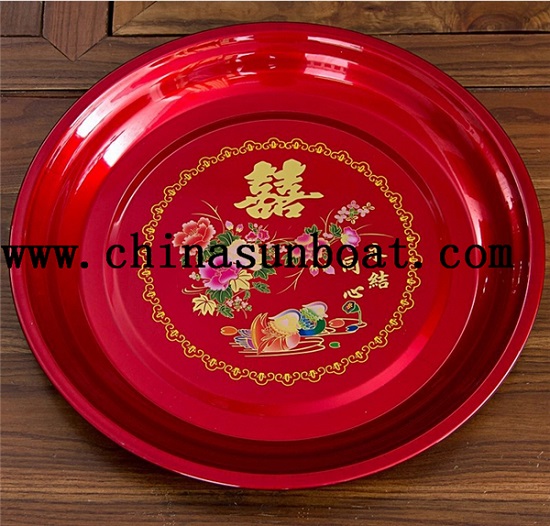 Enamel Round Plate Serving Tray