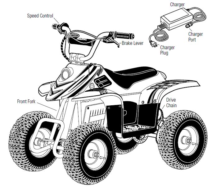 Upbeat 350W Electric ATV for Kids