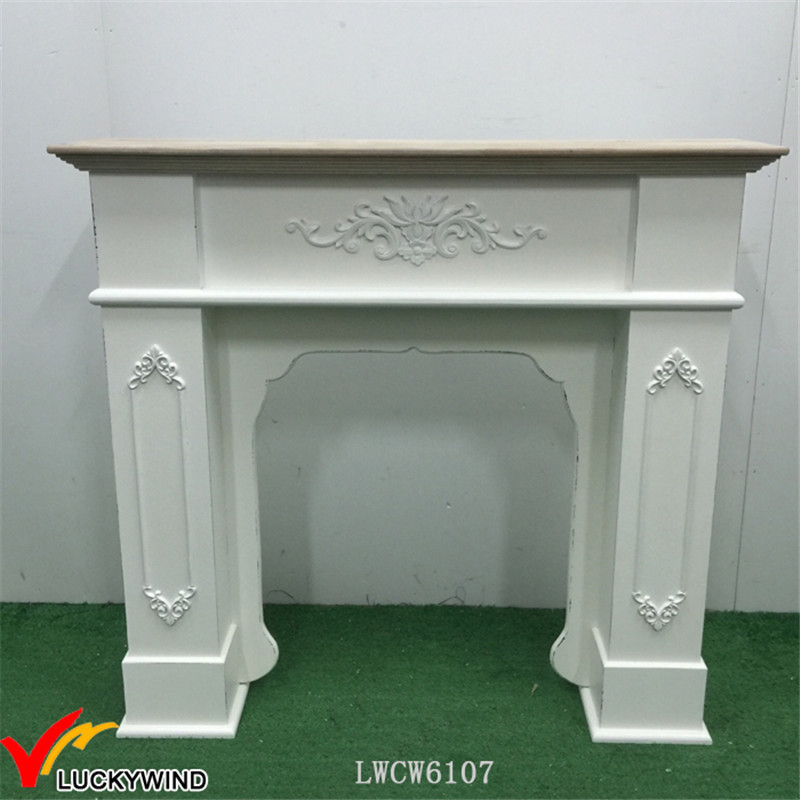 European Classic Vintage Handmade Mantle Fireplace Wood