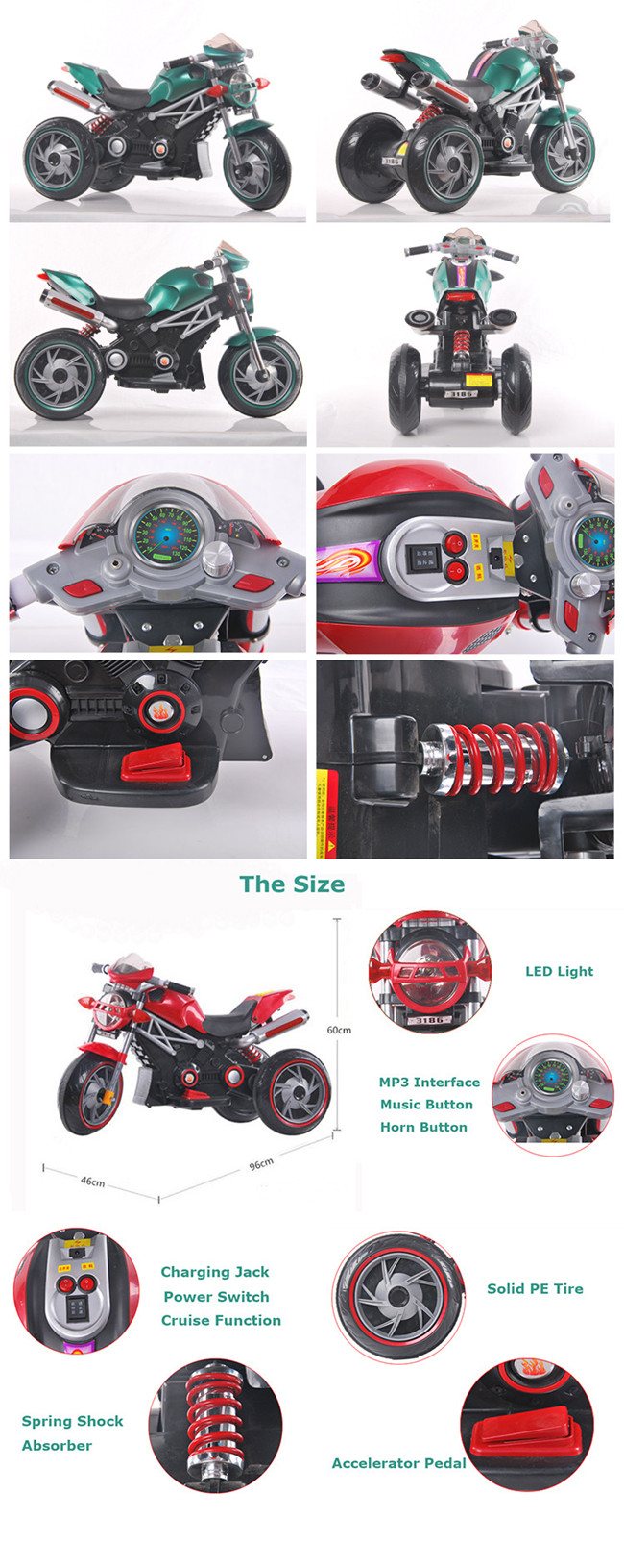 Hot Selling Kids Electric Motorcycle with Cool Design From China Factory