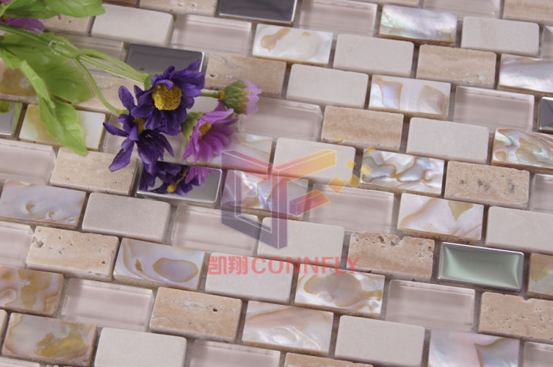 Crystal Mix Shell and Stone Wall Decoration Mosaic (CFP072)