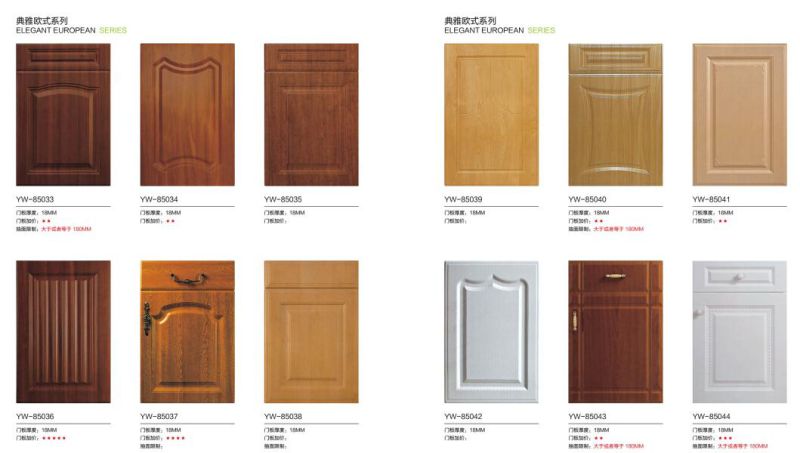 18mm Carved PVC Moulded Kitchen Cabinet Door in Matt Surface (ZHUV)