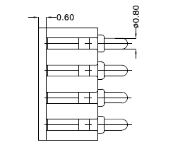 4pin Right Angle Spring Loaded Pogo Pin Connector