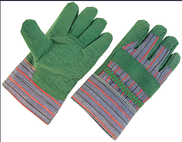 Green PVC Impregnated Palm Work Gloves-2800