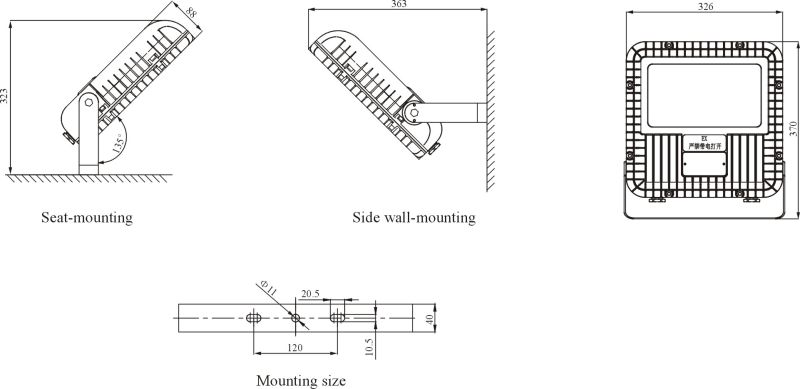 Atex 25W 40W 60W 80W Gree LED Explosion Proof Light