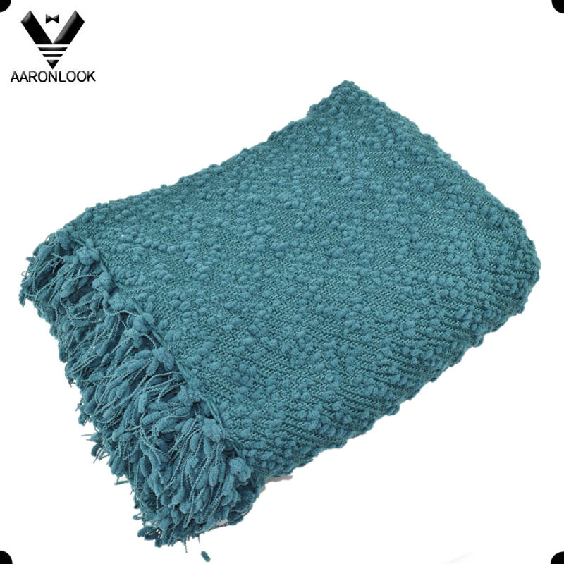 2016 New Woven Chunky Knit Blanket with Fringes