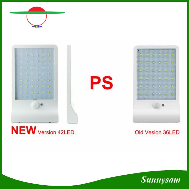 Upgraded 42 LED Solar Light Ultra-Thin Wireless PIR Motion Sensor Solar Lamp IP65 Waterproof Outdoor Lighting Lights Garden Wall