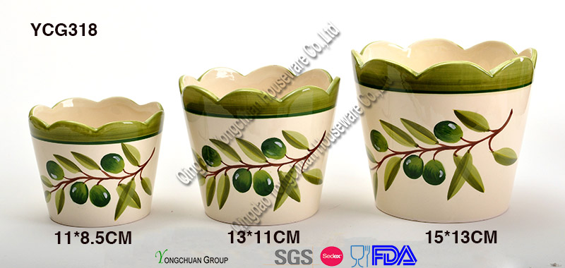 Customized Flower Pots with Decal for Wholesale