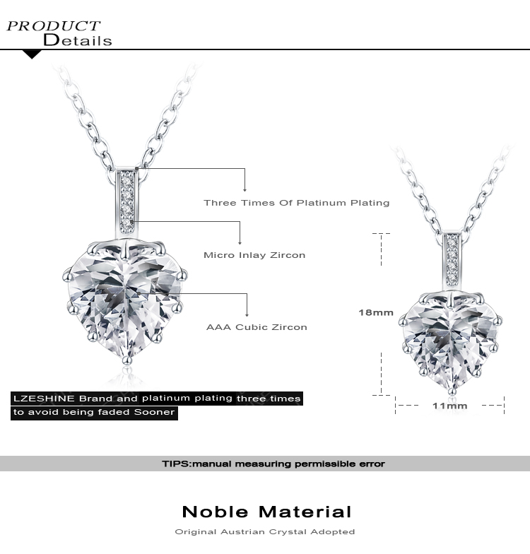 Silver Plated CZ Diamond Heart Bridal Necklaces Fashion (CNL0224-B)