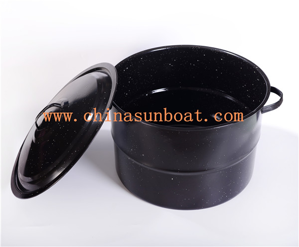 Sunboat Big Heavy Enamel Stock Pot Soup / Stew, Steam, Boil