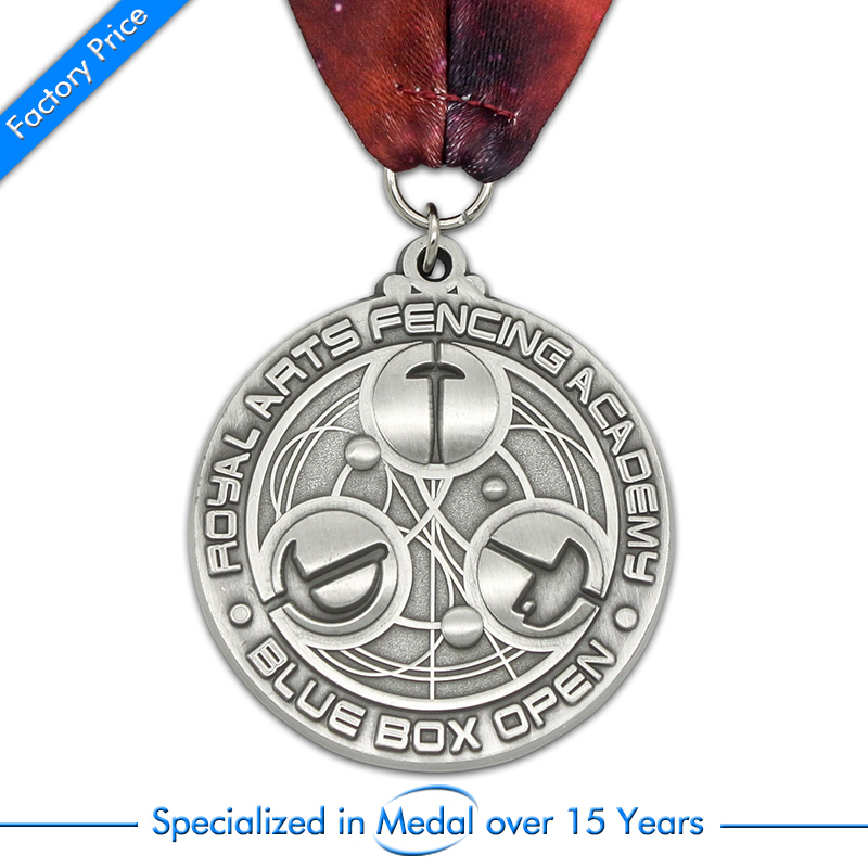 High Quality Customized Factory Price Pressure Stamping 3D Fencing Medal in Zinc Alloy