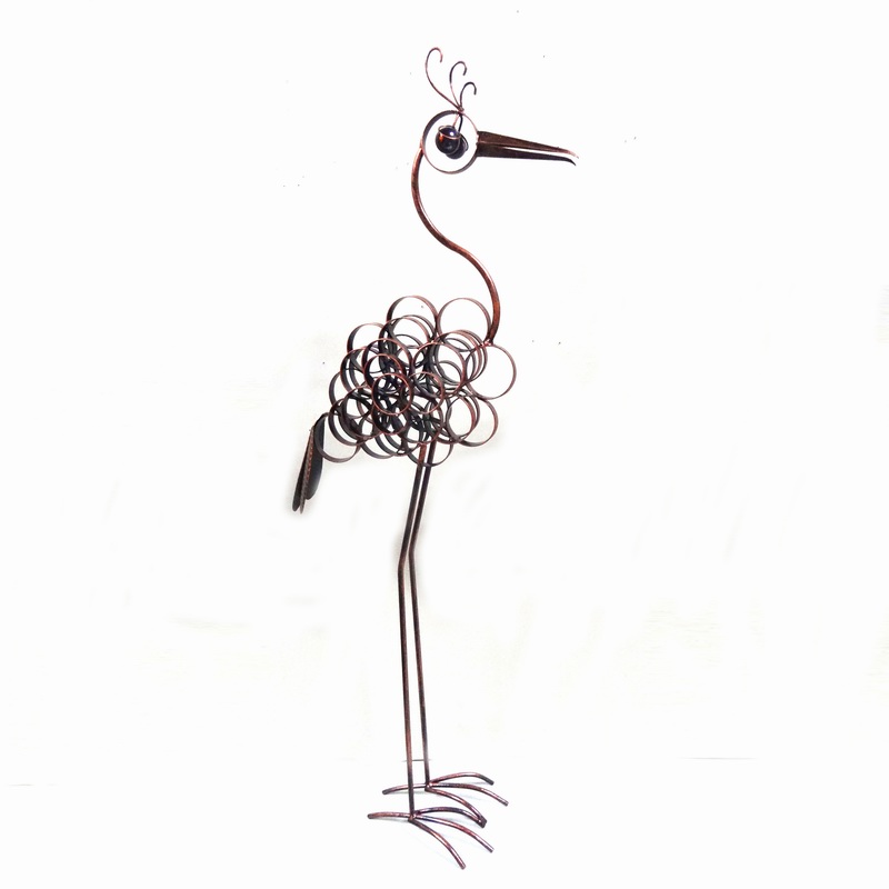 Rusty Flamingo Metal Animal Home and Garden Decoration