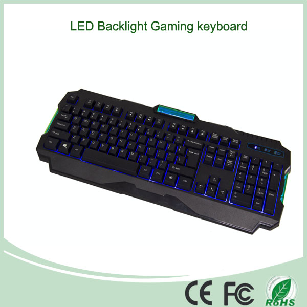 3 Multi-Color LED Backlight PC Keyboard with Brightness Adjustment (KB-1901EL-G)