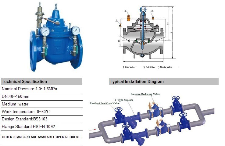 Ductile Iron Epoxy Coating Pressure Reducing Valve