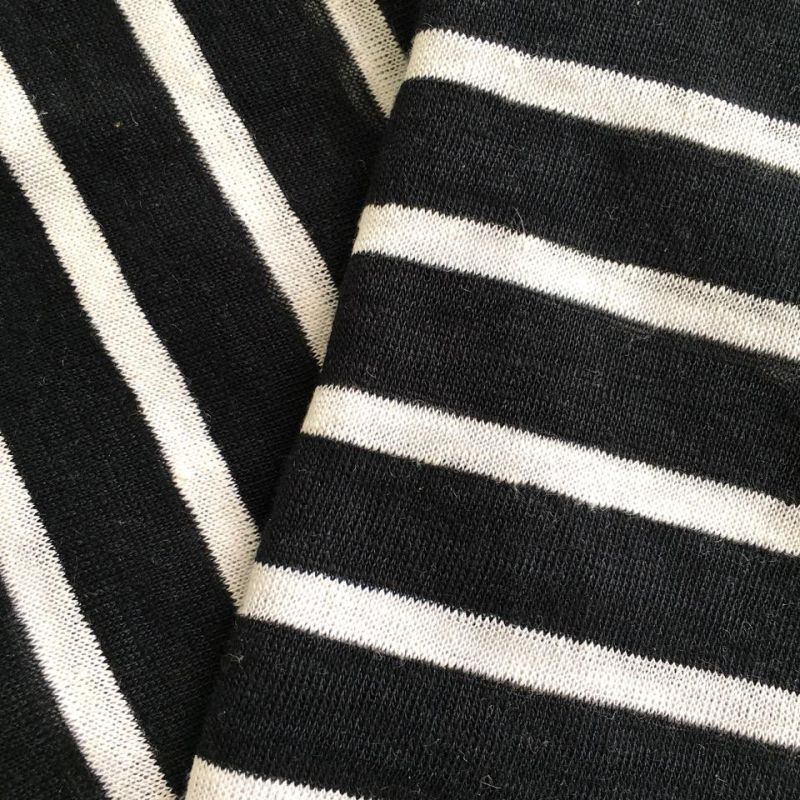 Linen Stripe Jersey Fabric (QF14-1546-SS.)