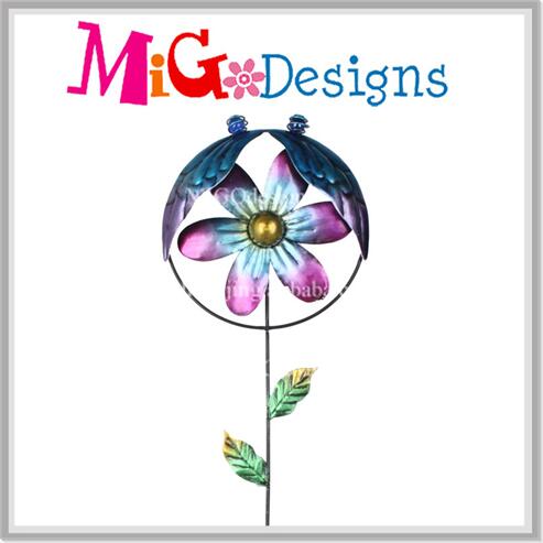 Much Cute Ladybug Wind Spinner Spring Garden Stake