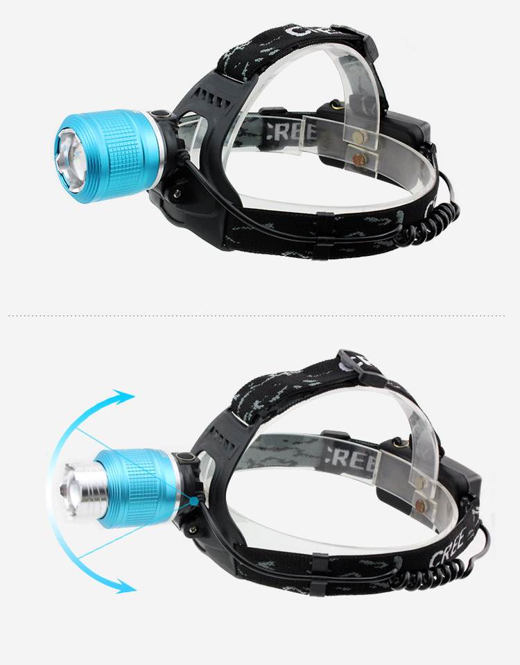 1, 000lm CREE Xm-L T6 LED Rechargeable Head Lamp