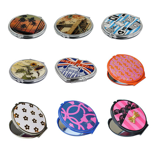 Round Fantastic Printing Makeup Mirrors for Girl