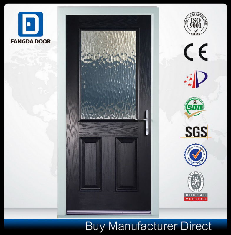 Decorative Glass Inserted Fiberglass Front Villa Door